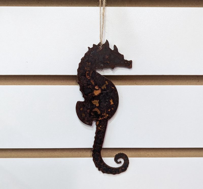 Rusted Metal Seahorse Ornament