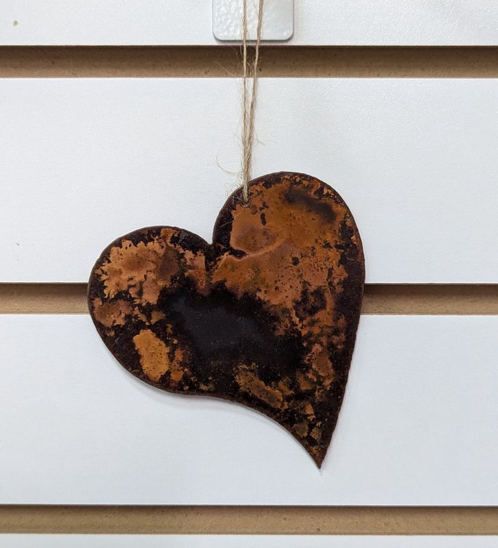 Rusted Metal Heart Ornament