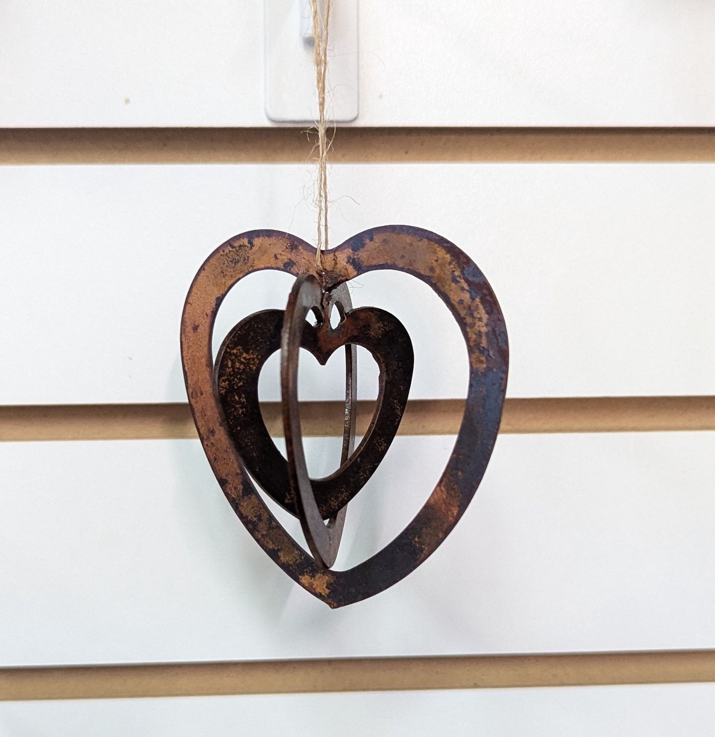 Rusted Triple Heart Ornament