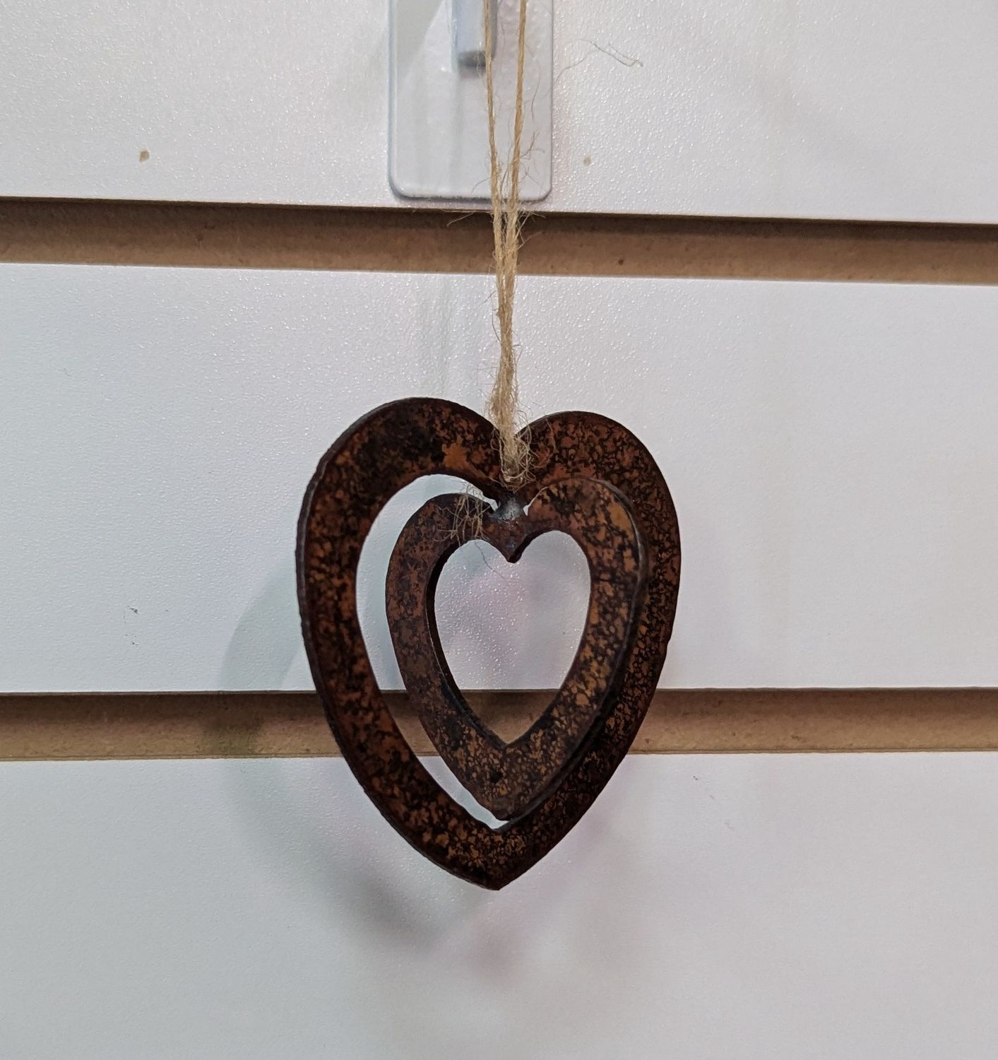 Rusted Double Heart Ornament