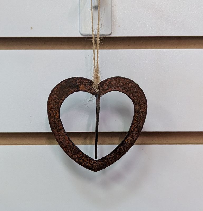 Rusted Double Heart Ornament