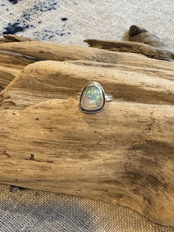 Faceted Opal Sterling SIlver Ring (10)