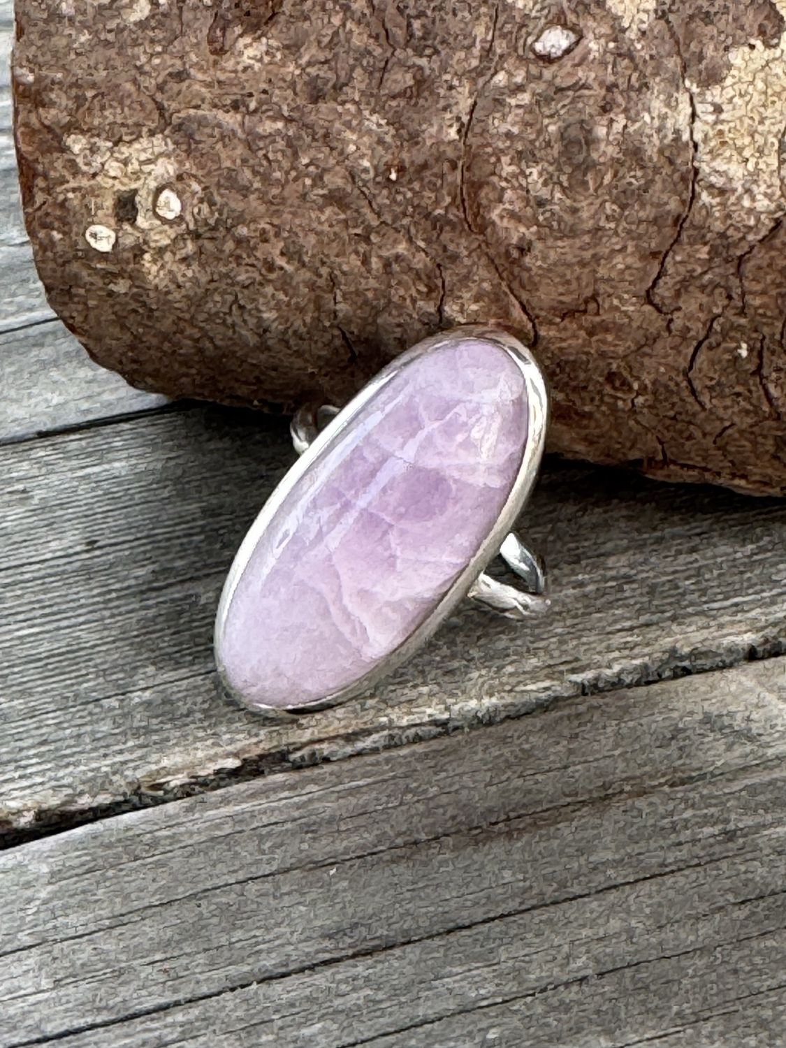 Oval Pink Kunzite Sterling Silver Ring (8)