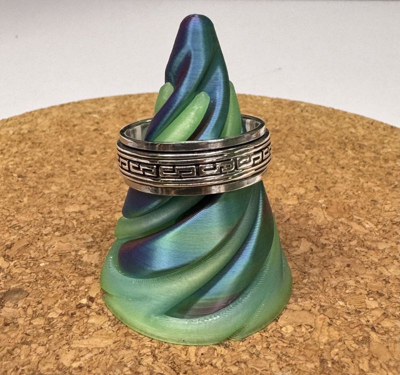 Sterling Silver Link Pattern Spinner Ring (13)