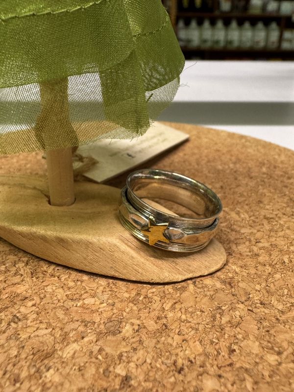 Mixed Metal Star Spinner Ring (9)