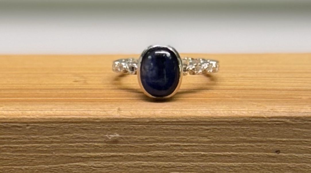 Oval Blue Kyanite Sterling Silver Ring (6)