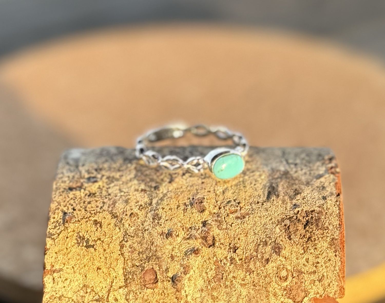 Oval Turquoise Sterling Silver Ring (9.5)