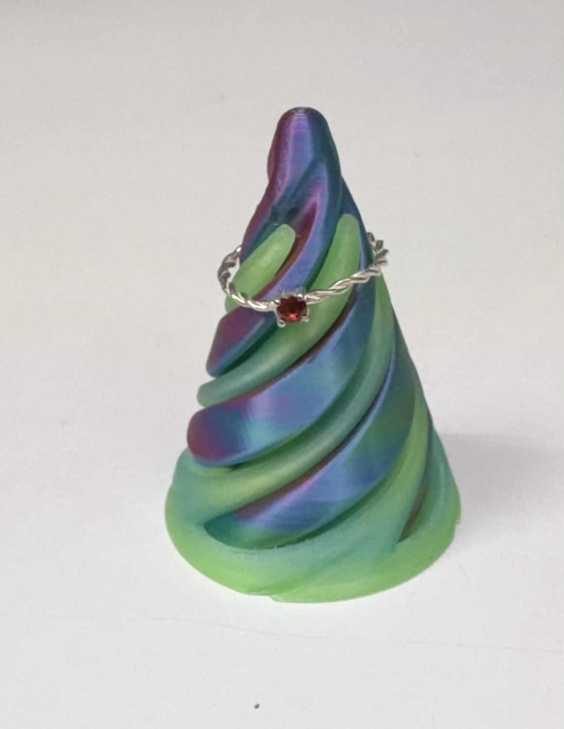 Mini Faceted Garnet Sterling Silver Ring (6)