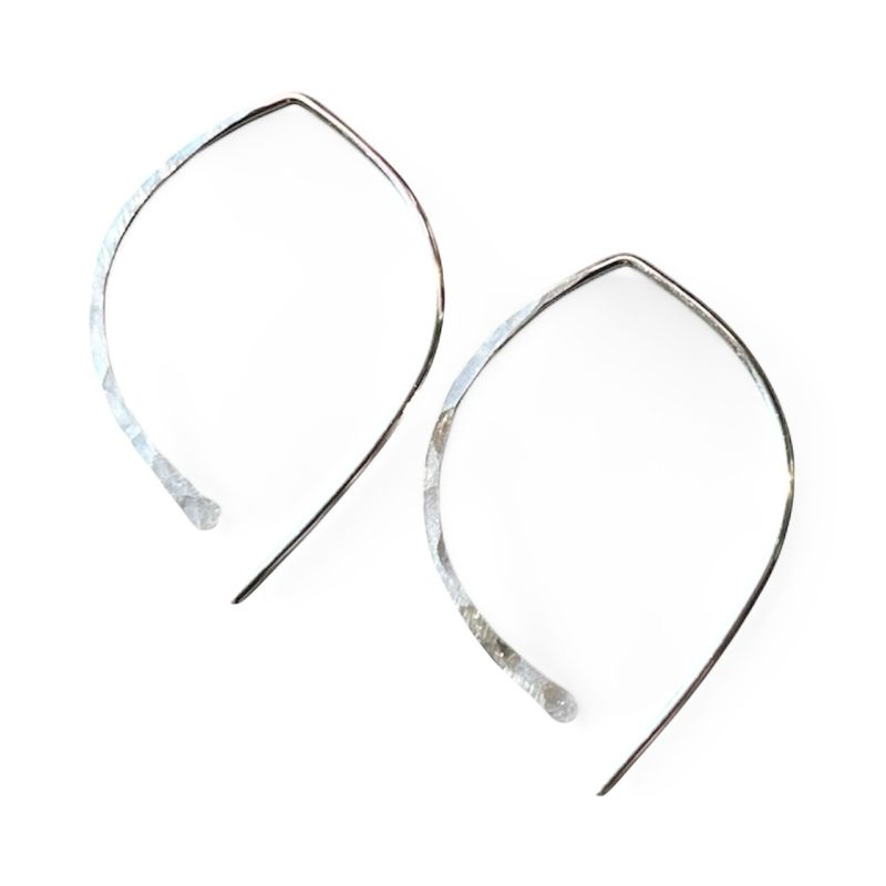 Small Sterling Silver Hammered Arc Earrings