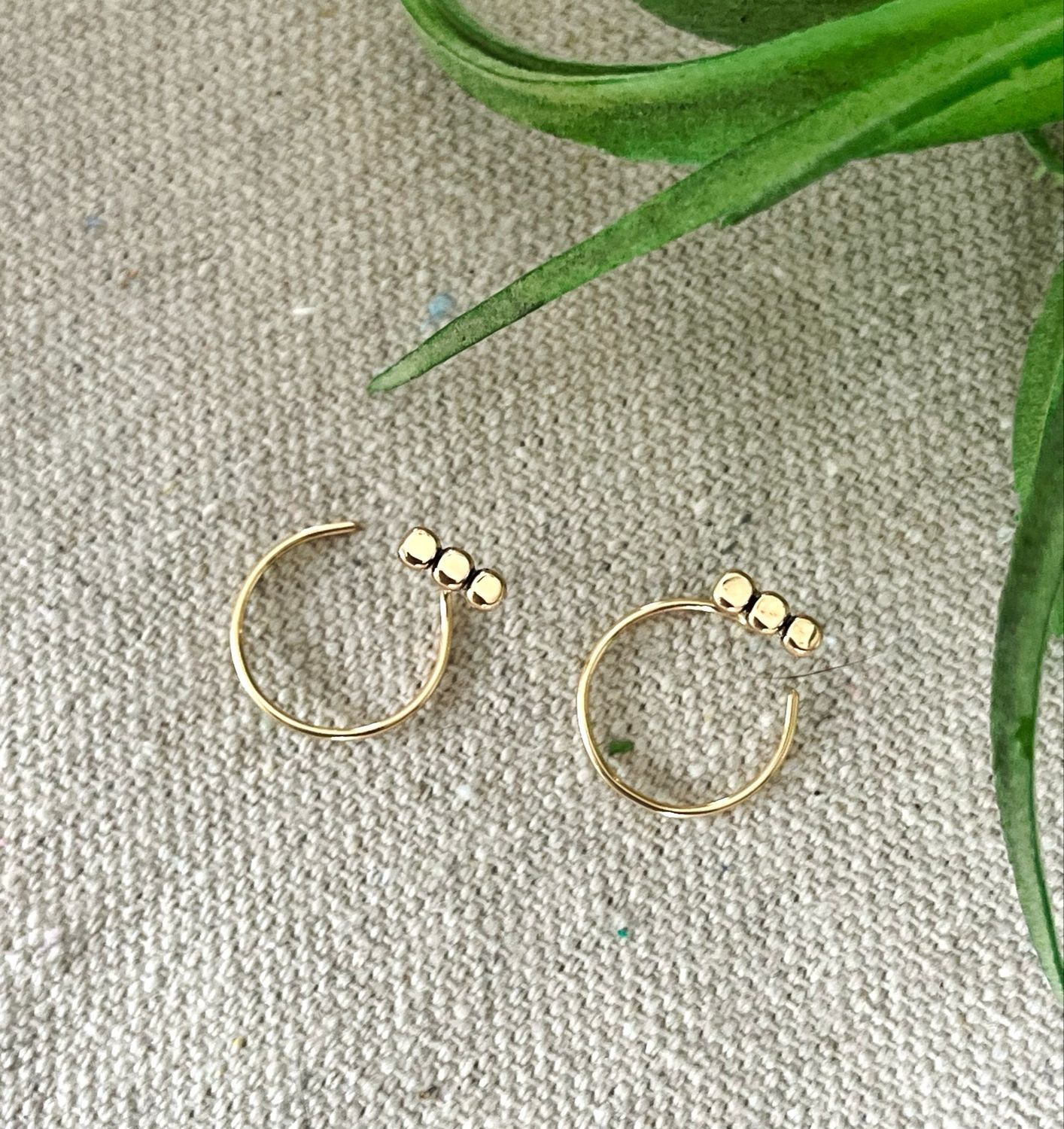 14K Gold Fill Dot Trio Jacket Earrings