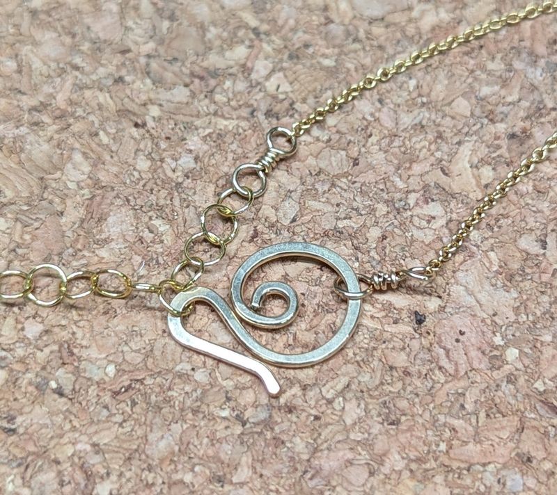 Garnet 14K Gold Fill Crescent Moon Necklace
