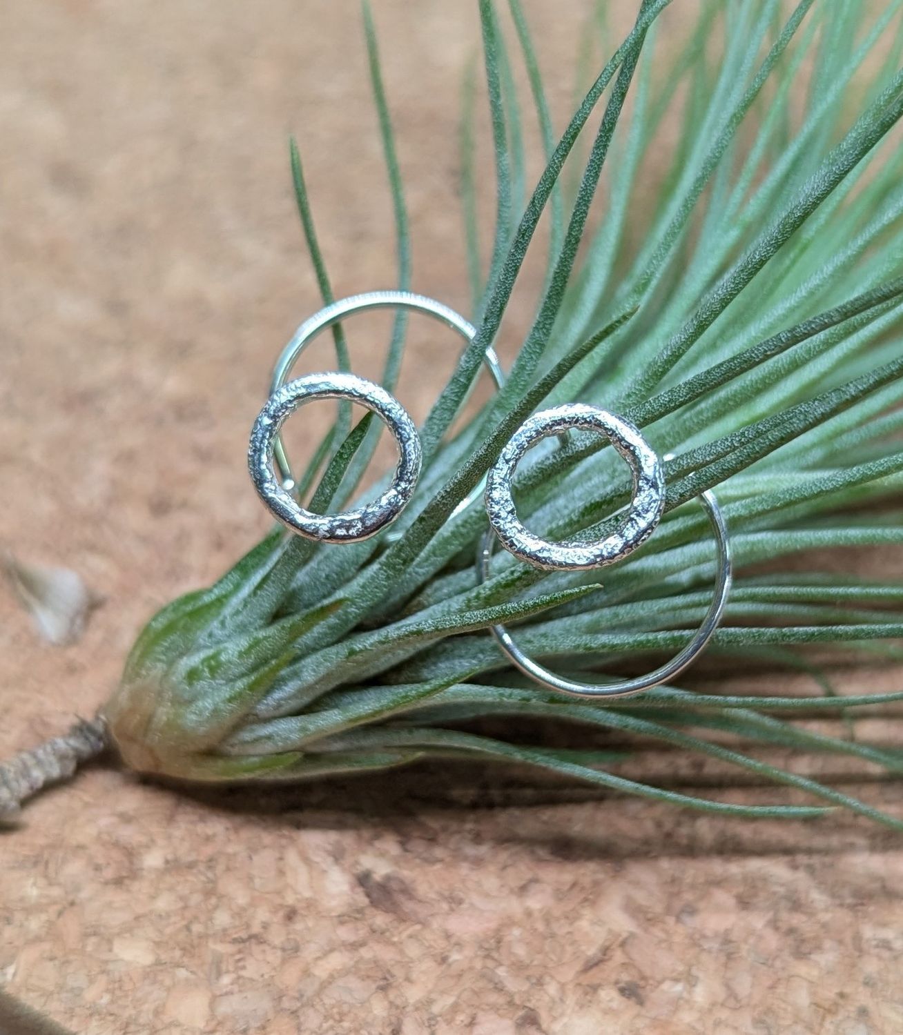 Molten Sterling Silver Hoops