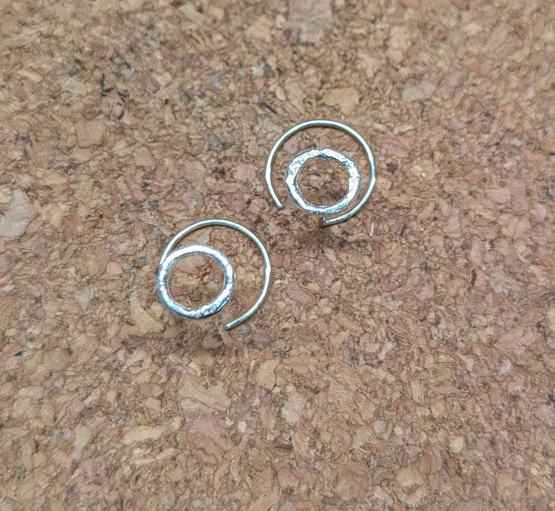 Molten Sterling Silver Hoops