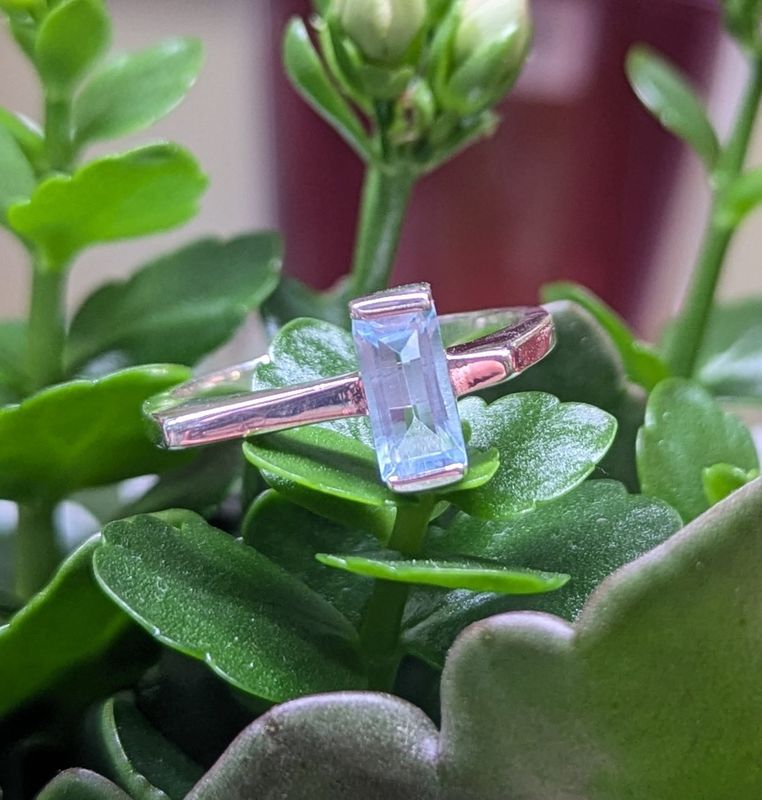 Asymetrical Rectangle Topaz Sterling Silver Ring (9)