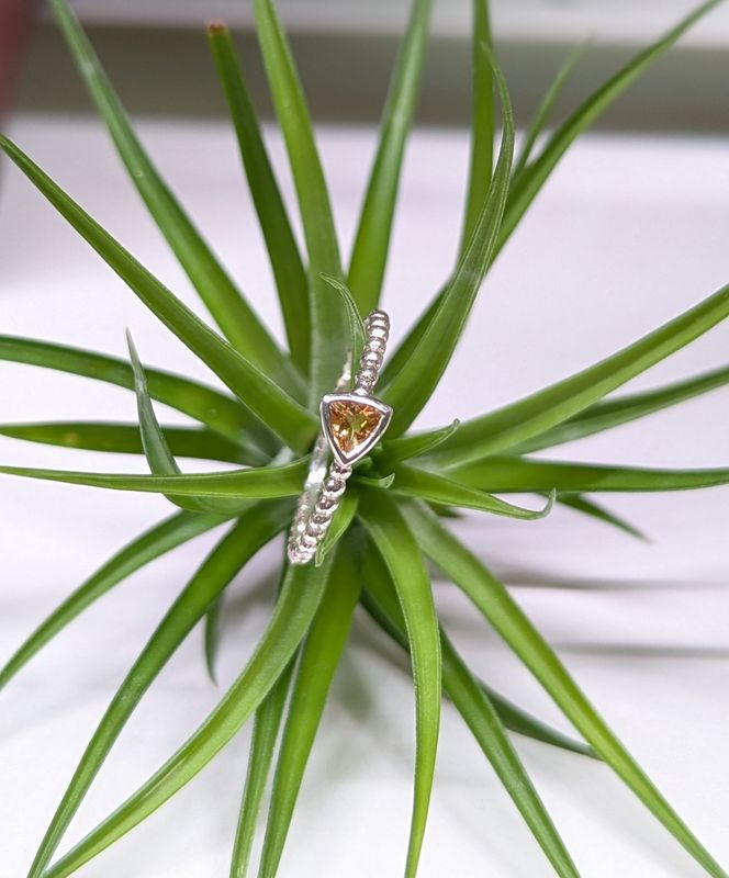Triangle Citrine Sterling Silver Ring (8)