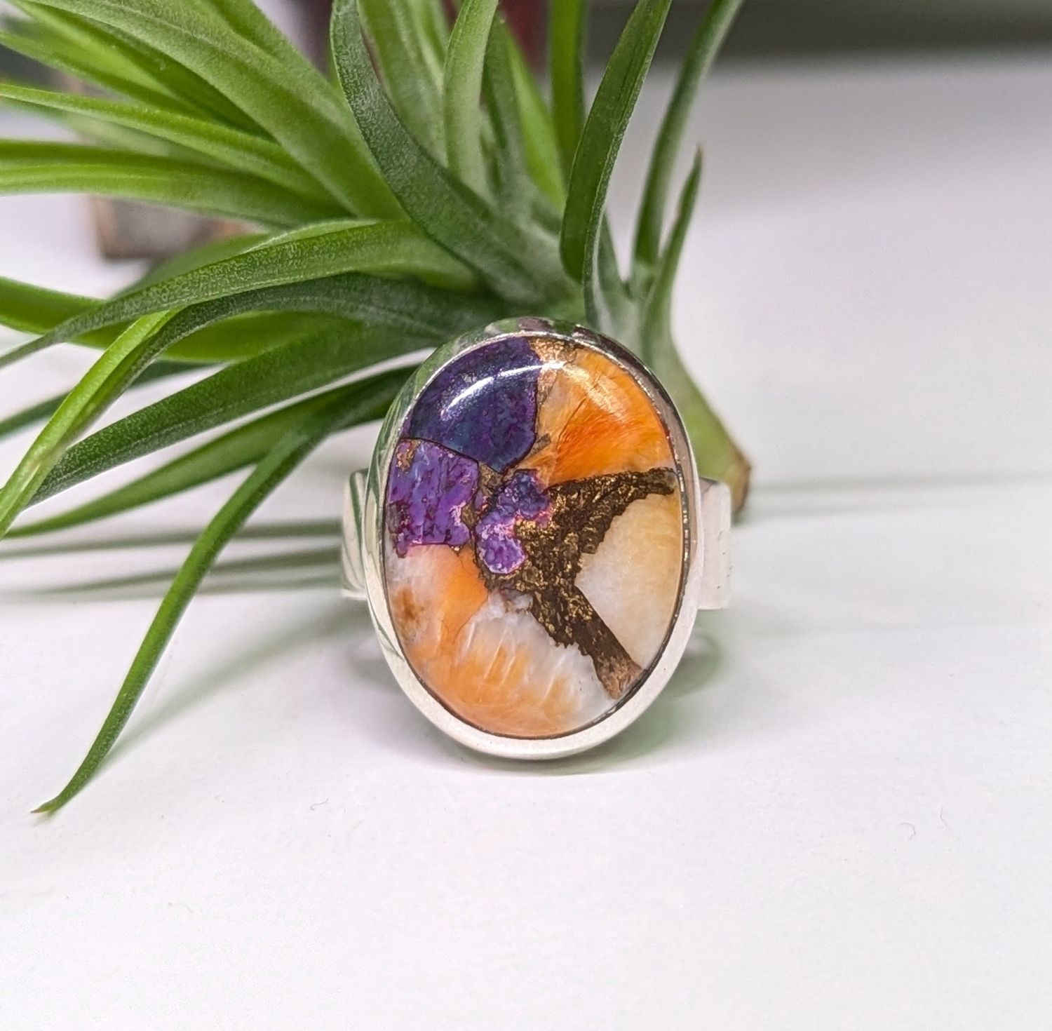 Oval Oyster Copper Sterling Silver Ring (10)