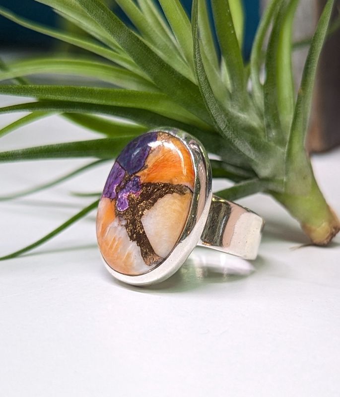 Oval Oyster Copper Sterling Silver Ring (10)