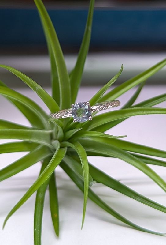 Small Round Topaz Sterling Silver Ring (7.5)