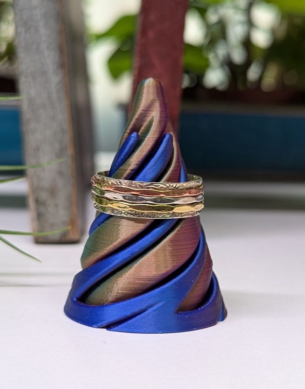 Mixed Metal Triple Outer Band Spinner Ring (11)