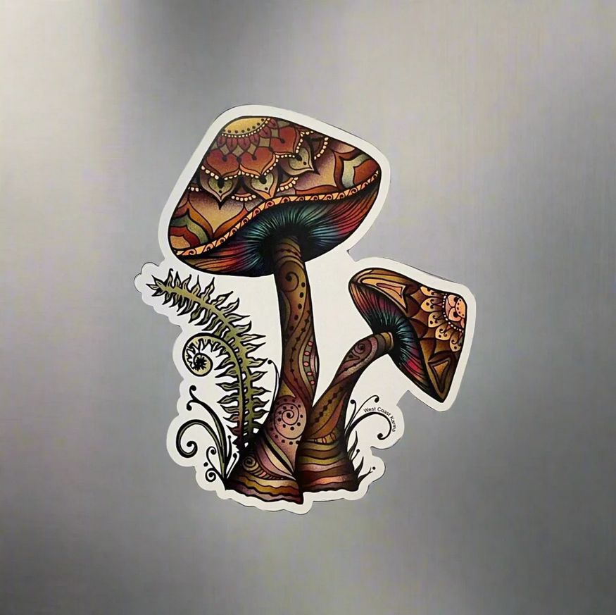 Retro Mushroom Magnet