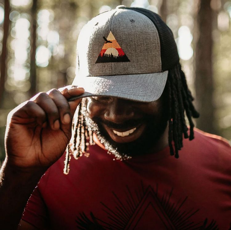 Charcoal Eagle Sunsrise Trucker Hat