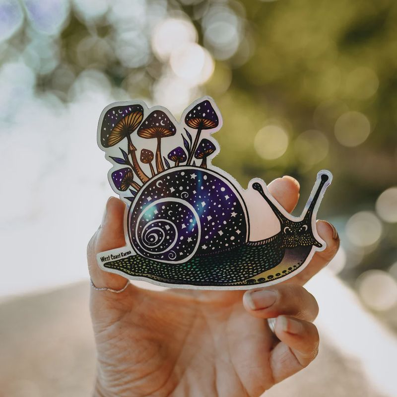 Holographic Snail &quot;Snalien&quot; Vinyl Sticker