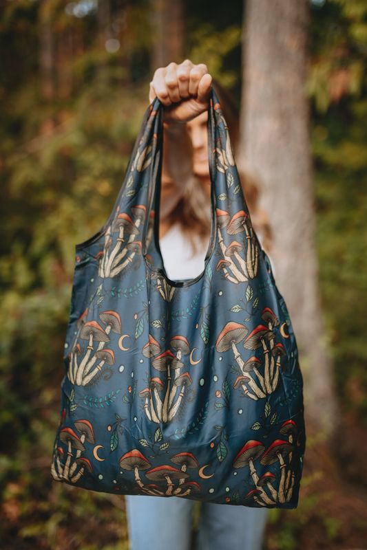 Midnight Mushroom Foldable Shopping Bag