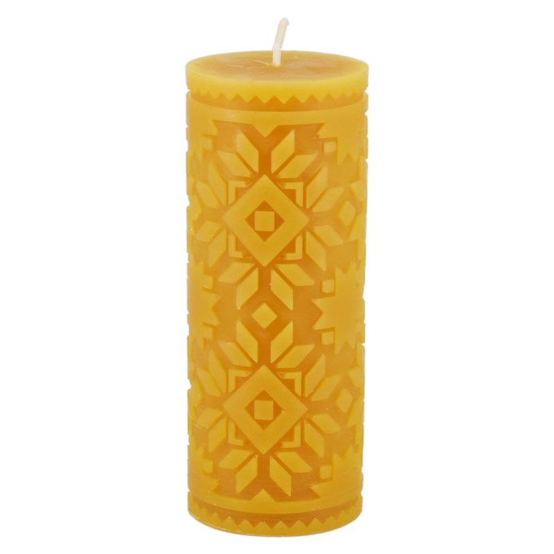Natural Beeswax Wintermark Pillar