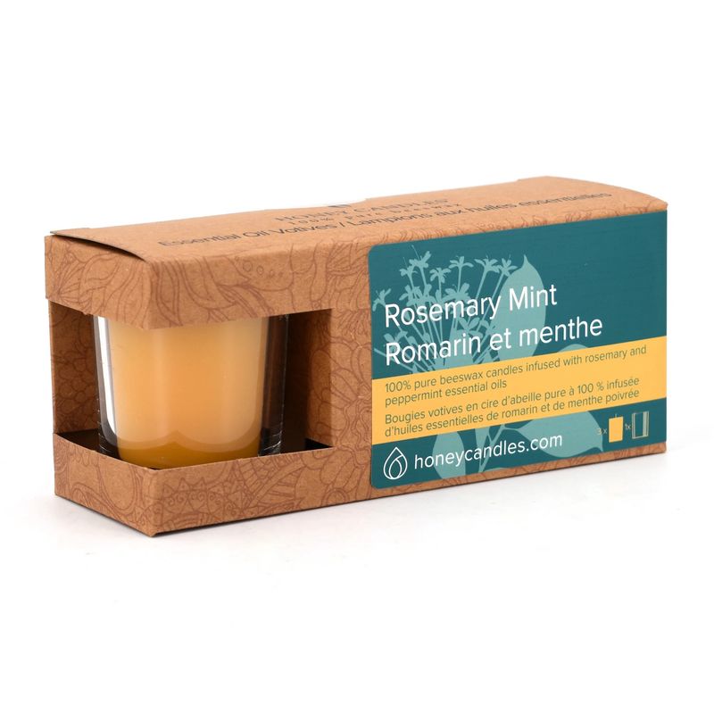 Beeswax Votive 3 Pack - Rosemary Mint