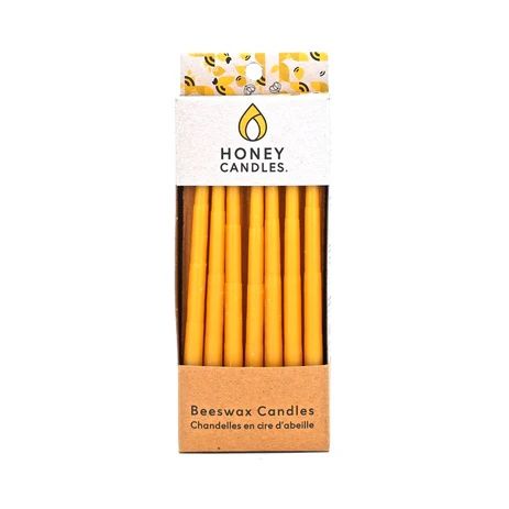 7 Pack of 6&quot; Natural Beeswax Thin Tapers