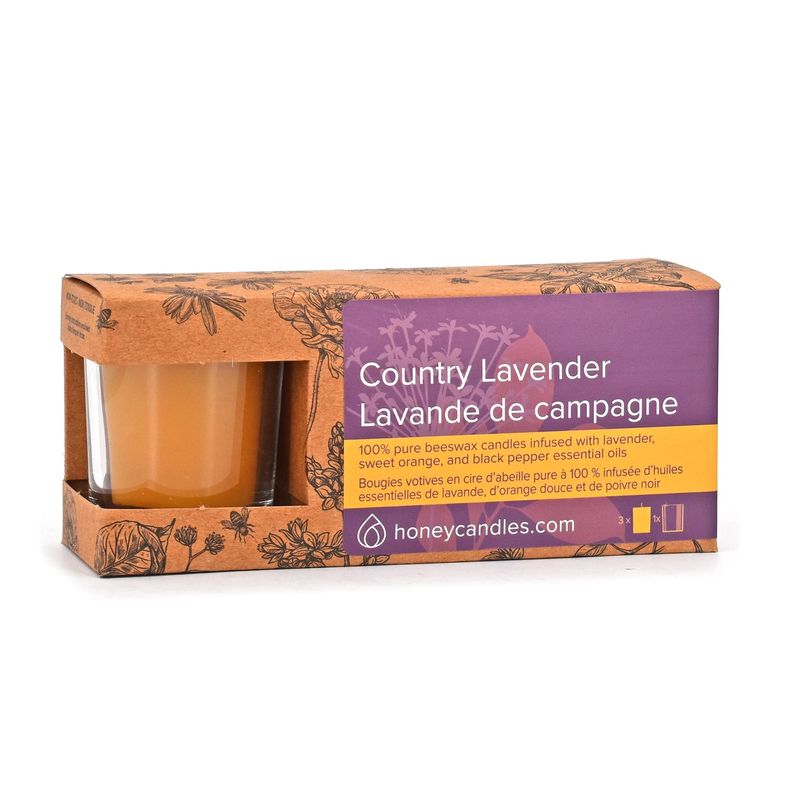 Beeswax Votive 3 Pack- Country Lavender
