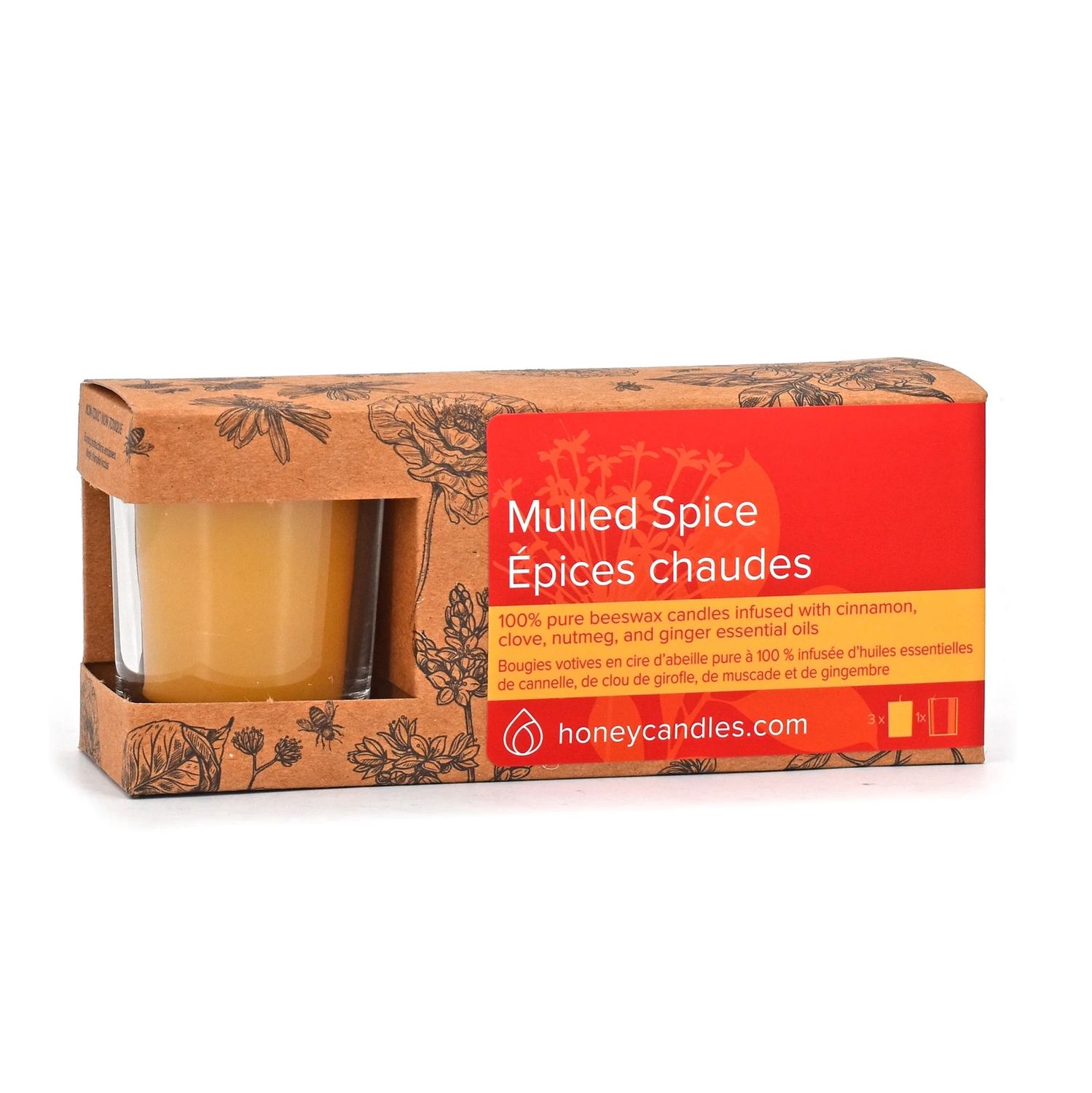 Beeswax Votive 3 pack- Mulled Spice