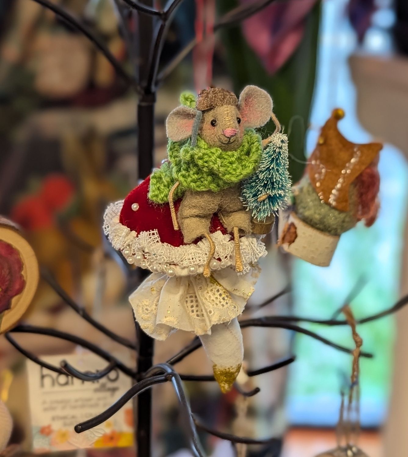 Mushroom Mouse Ornament #3