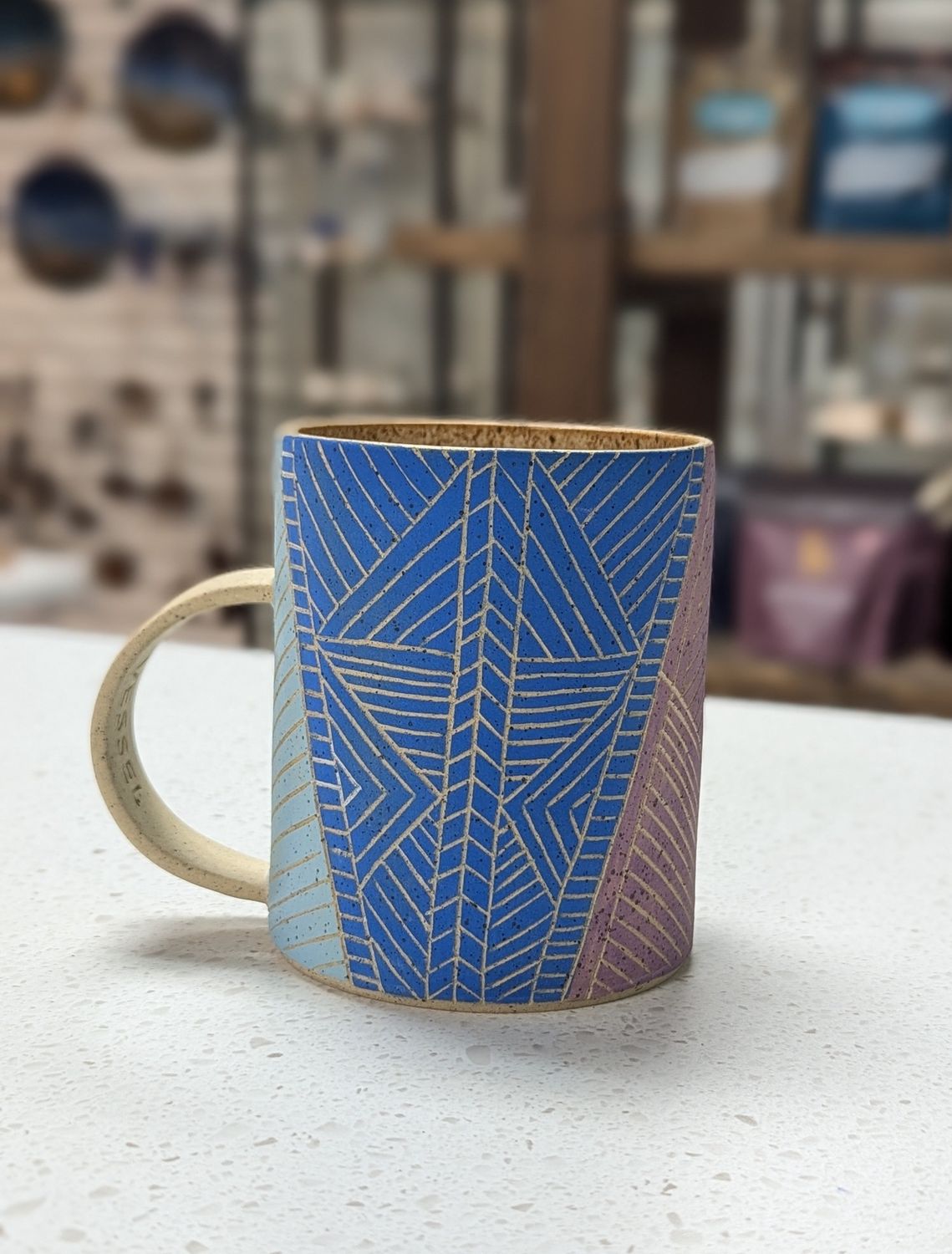 Pink, Blue, &amp; Green Aztec Mug