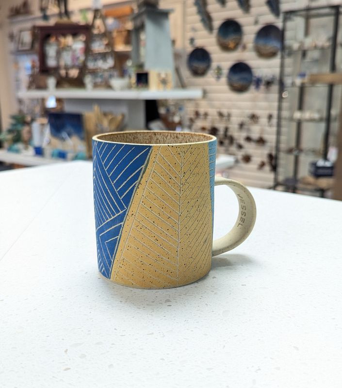 Pink, Blue, &amp; Yellow Aztec Mug