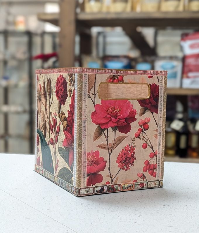 Red Flowers Box No Lid