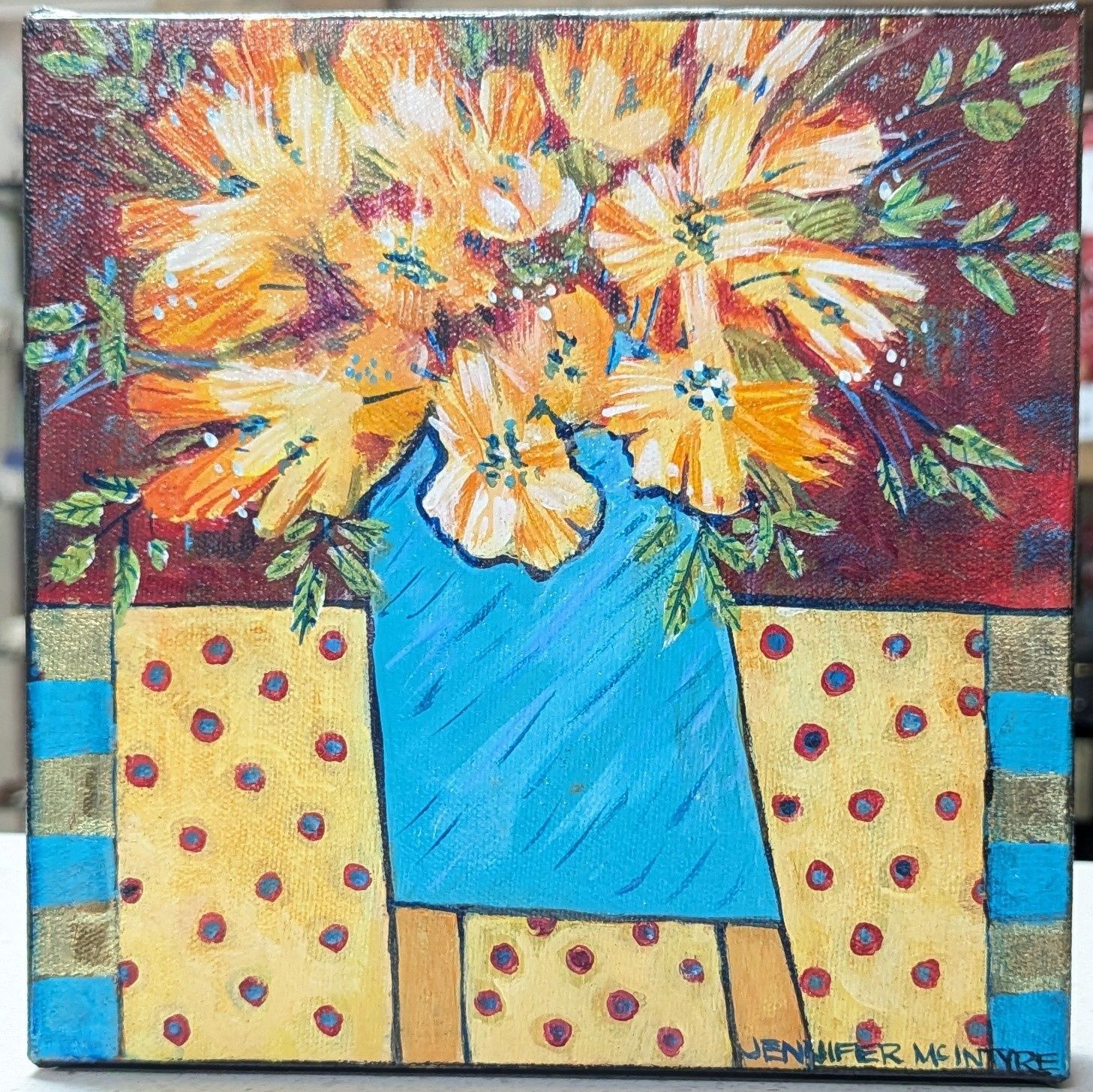 Little Bouquet II Acrylic on Canvas 8x8