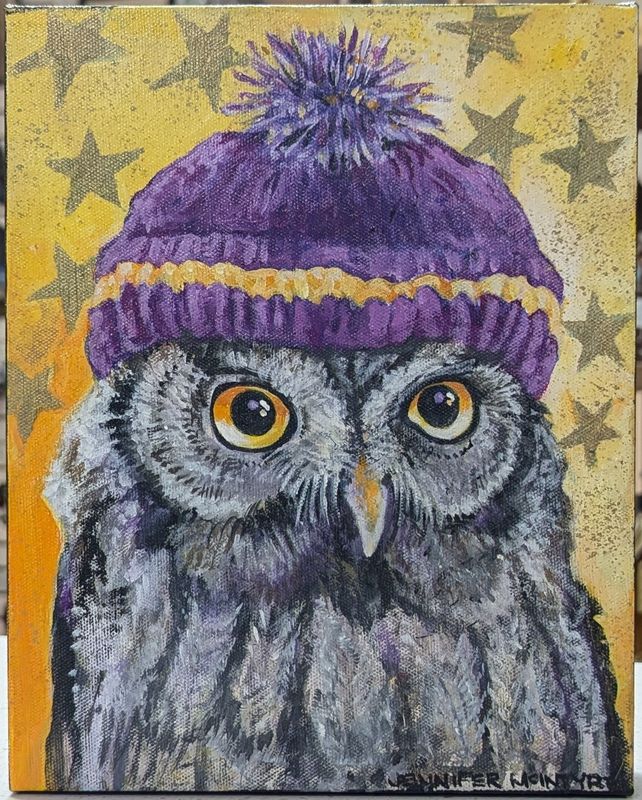 Owl 5 Acrylic on Canvas 8x10