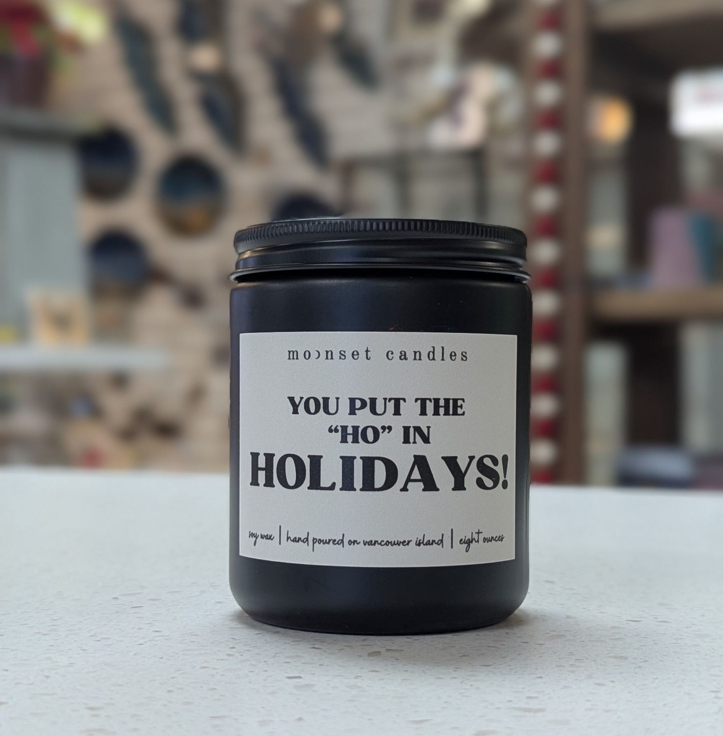&quot;Ho&quot; in Holidays 8 oz Candle