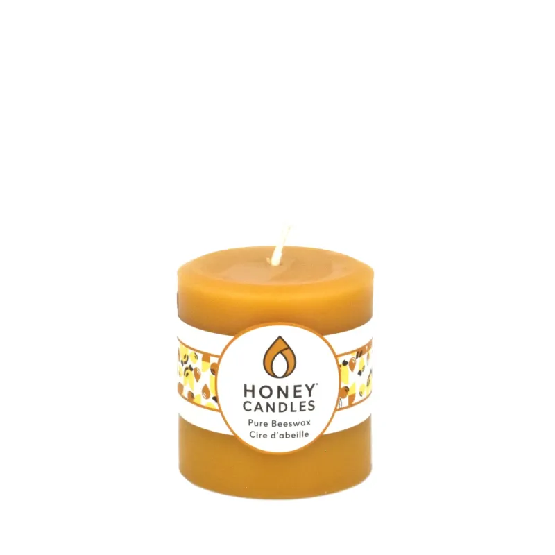 3" Natural Beeswax Pillar Candle