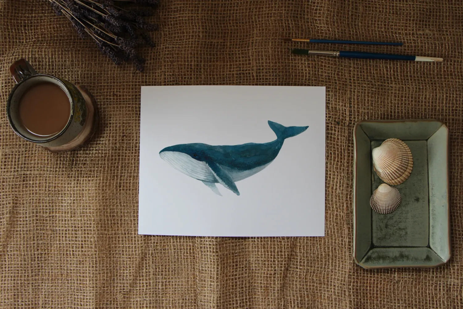 5 x 7 Humpback Whale Watercolour Print
