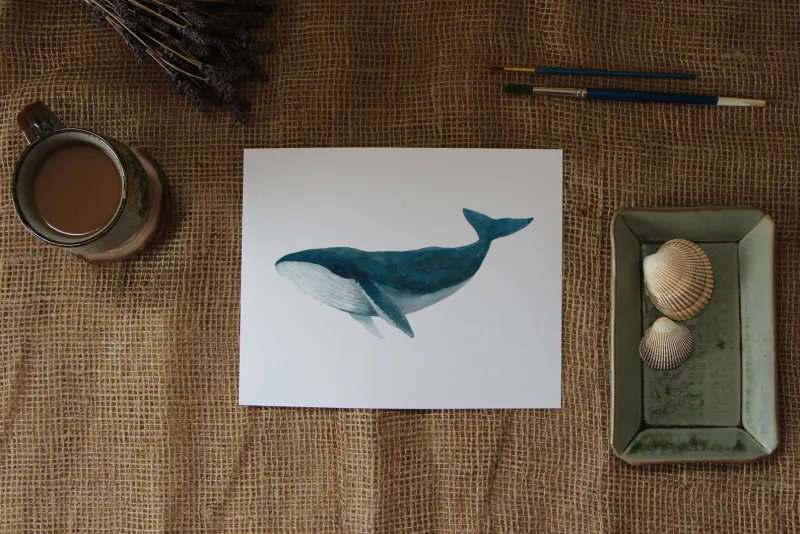 5 x 7 Humpback Whale Watercolour Print