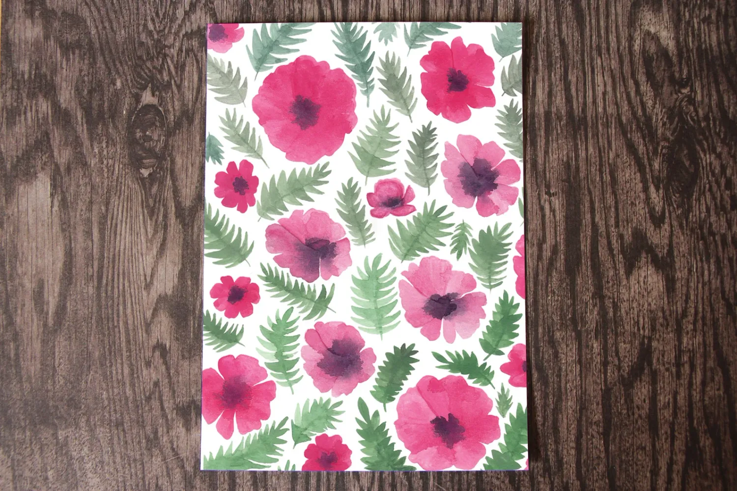 5 x 7 Poppies Watercolour Print6