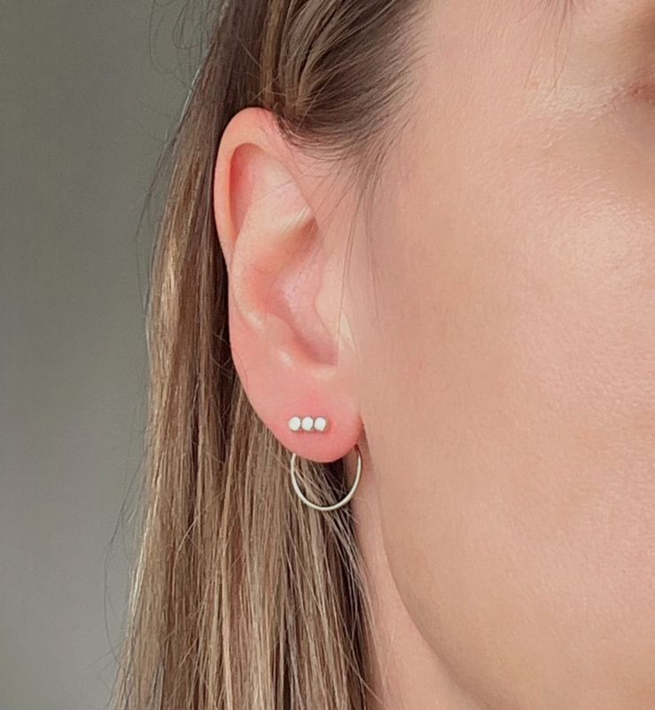 14K Gold Fill Dot Trio Jacket Earrings