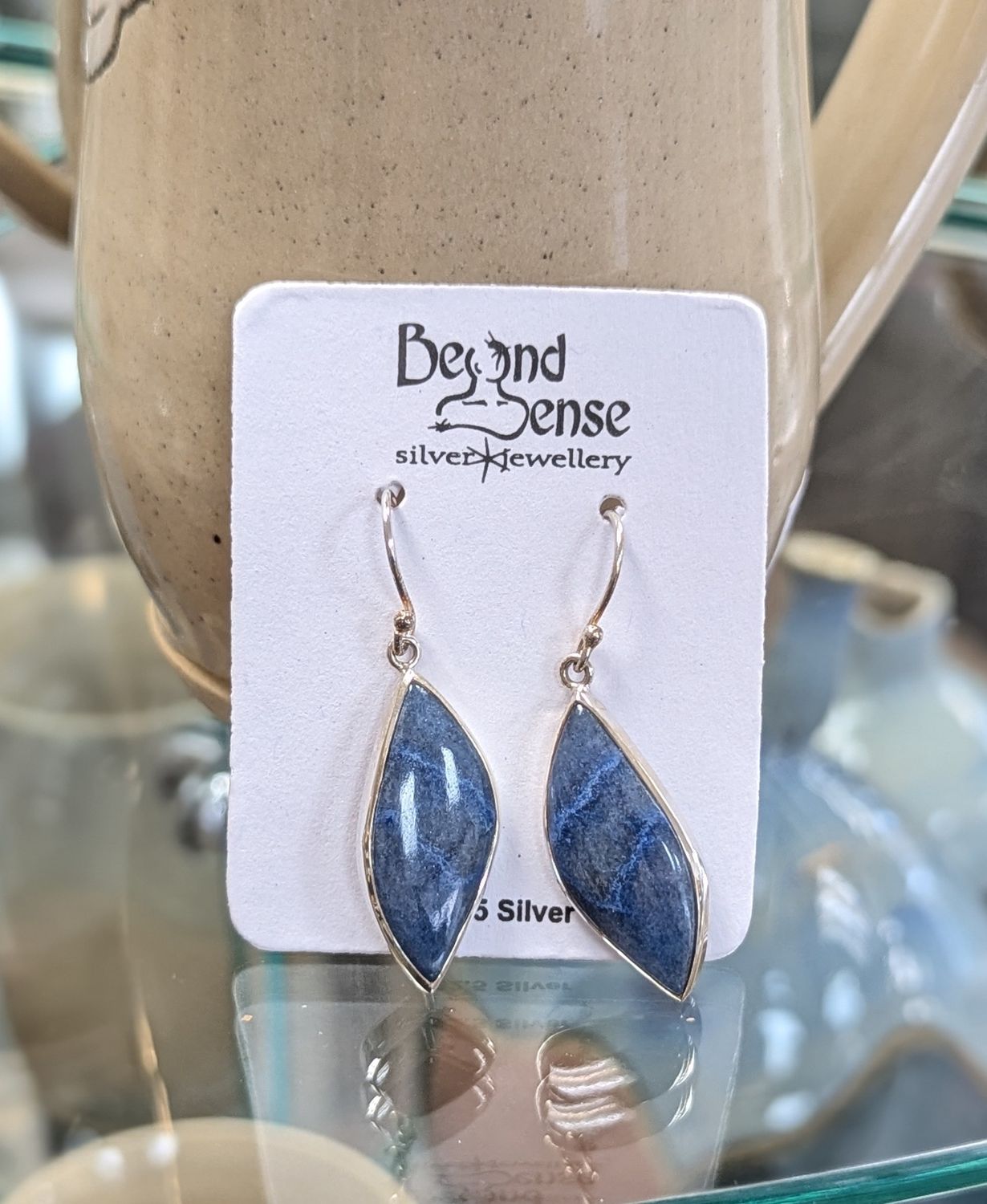 Dumortierite Sterling Silver Earrings