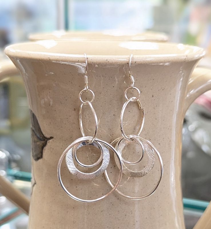 Layered Hoops Sterling Silver Earrings