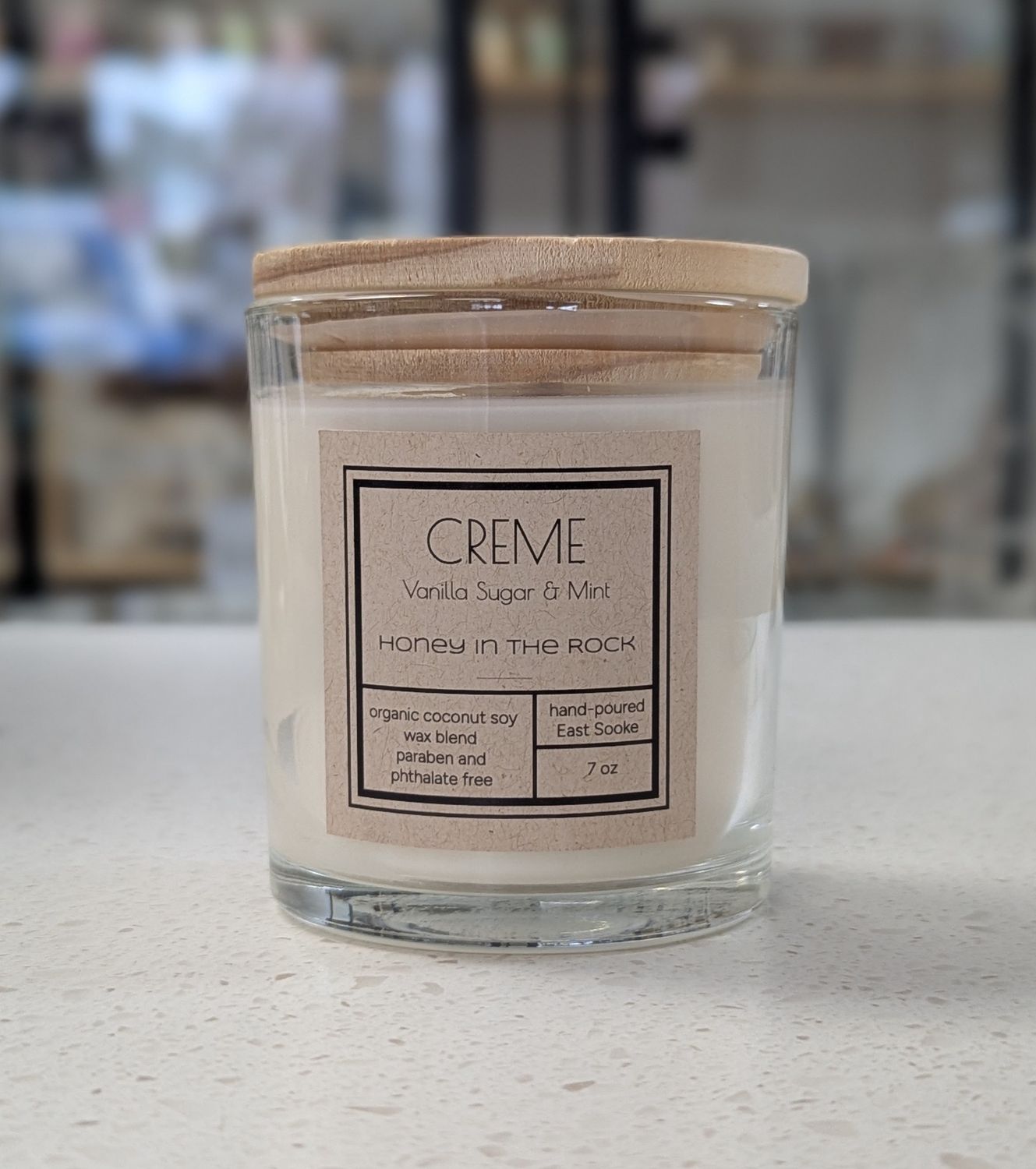 Creme Vanilla Sugar and Mint Candle 7 oz