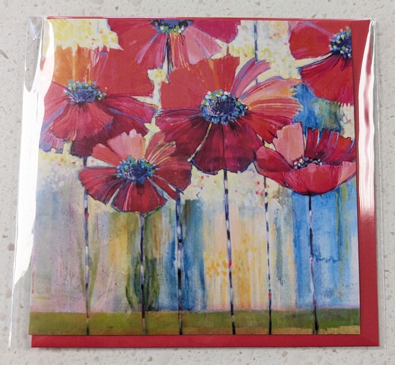 Red Poppies Field Small Card
