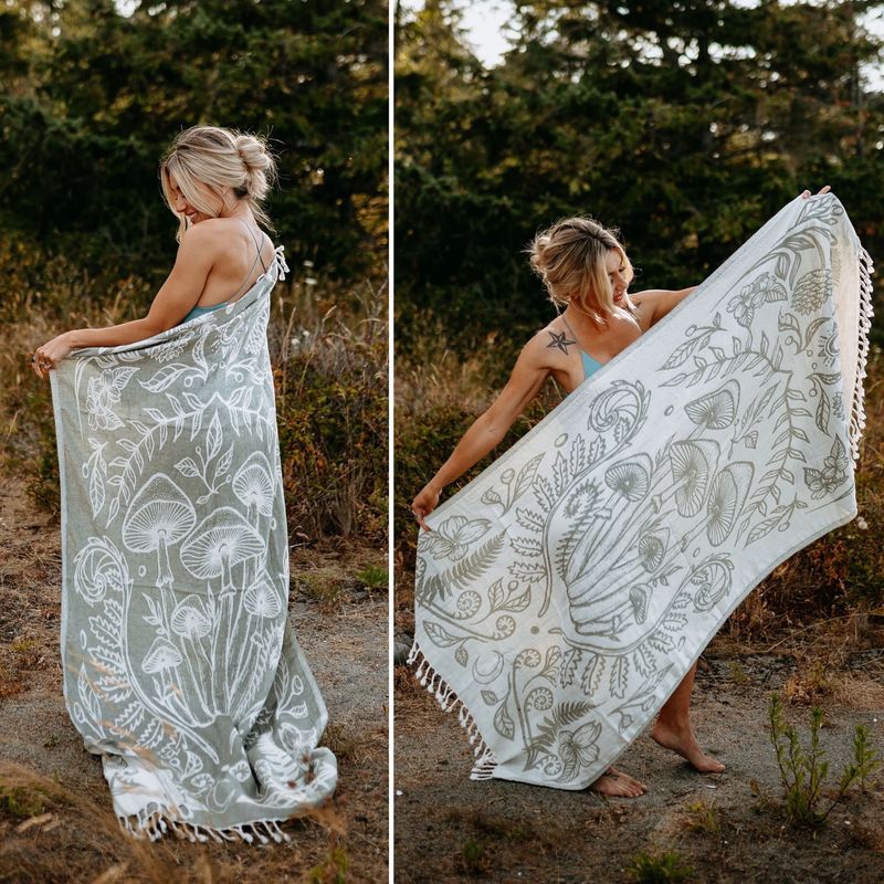 Sage Cottage Mushroom 100% Cotton Turkish Towel