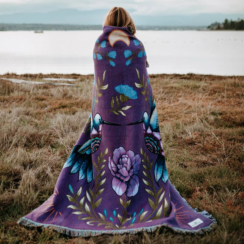 Hummingbird 100% Cotton Woven Blanket